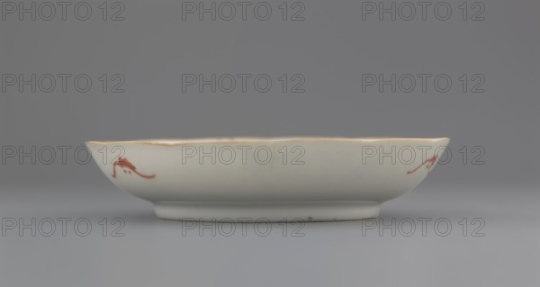 Plate. Chinese; Qing dynasty 1644–1911. Porcelain fragment with white glaze and decoration painted