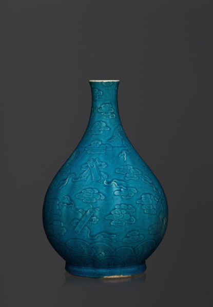 Vase in the shape of an onion-shaped bottle, Onion-shaped bottle-vase with a narrow, short neck.
