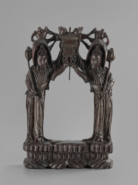 Stand, Chinese, Chinese art, figurative motifs, women, Qing 1644–1911, stand for hanging a gong,