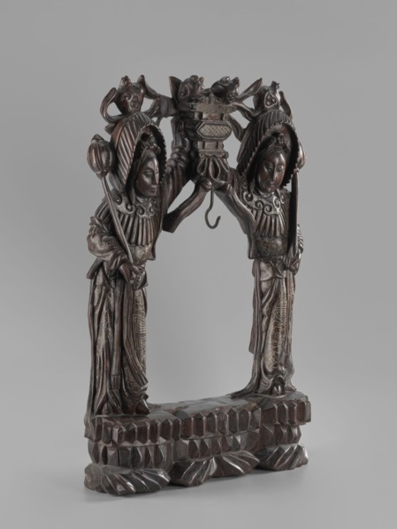 Stand, Chinese, Chinese art, figurative motifs, women, Qing 1644–1911, Stand for hanging a gong,