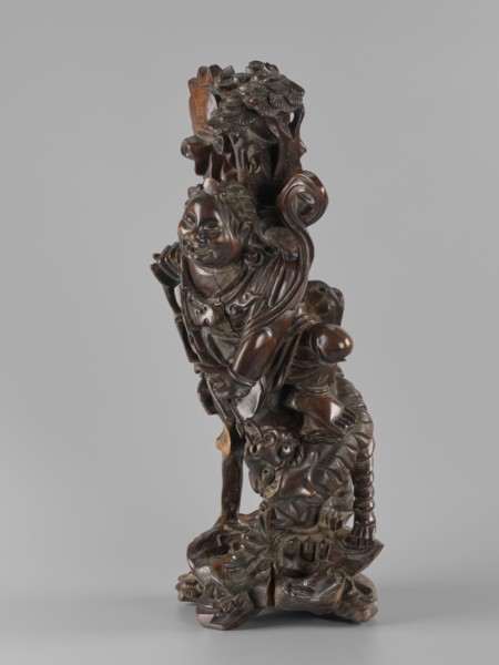 Mythical figure, unknown sculptor, Chinese and Japanese art; pine trees; mythology; fantasy beasts;