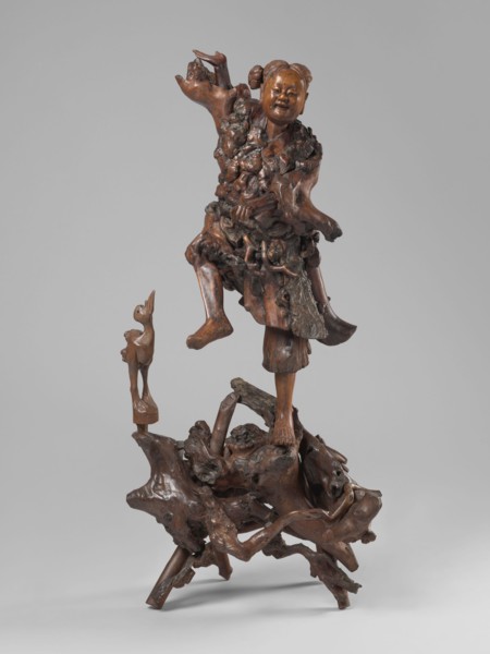 Dancing with a bird, unknown sculptor, birds, cranes, figurative motifs, Asian, dance iconography,