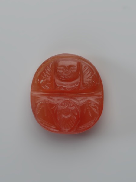 Monk Budai Laughing Buddha and a bat; unknown creator; bats iconography; Chinese art, Chinese