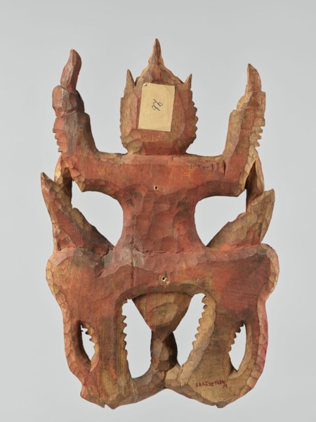 Demon with snakes - wall sculpture, unknown sculptor, snakes, art of Southeast Asia, Southeast Asia