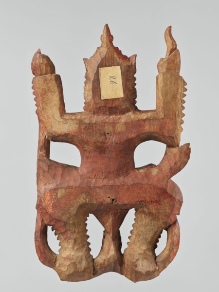Demon with snakes - wall sculpture, unknown sculptor, snakes, Southeast Asia culture, Southeast