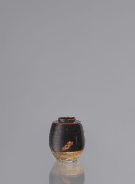 Dried tea container chaire, ; ceramics; chaire vessel; small, barrel-shaped vessel; wheel-thrown
