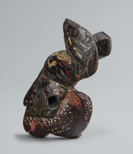 Netsuke in the shape of a sanbasô dancer, Japanese, Edo period 18th century, netsuke figurine