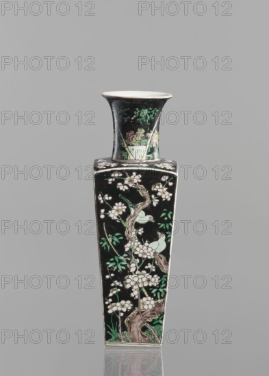 Vase, attributed to, Chinese, Qing dynasty 1644–1911, 18th century; colored porcelain famille noire