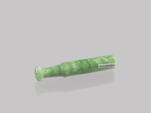 Cigarillo, Chinese, Qing dynasty 1644–1911, 19th century. Cast glass, green and white; smoking