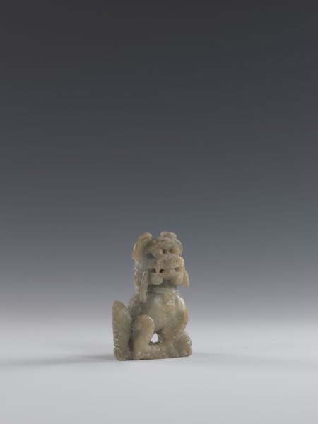Seated lion, Chinese, lion fo iconography, Qing dynasty 1644–1911; soapstone elephantine carved and