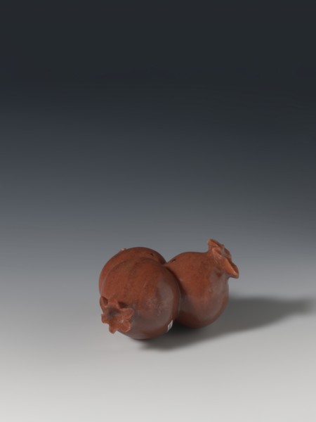 Three connected pomegranates fragment of a whole, Chinese, Qing 1644–1911, pomegranates fruits,