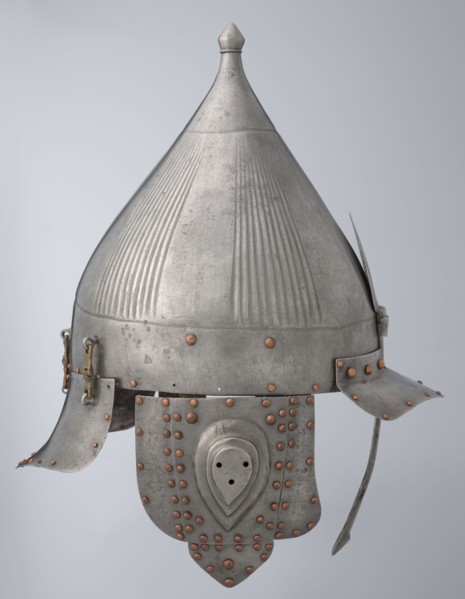 Helmet, Islamic art, Turkish, Ottoman dynasty 1299–1922, militaria headgear. Movable cheekpieces