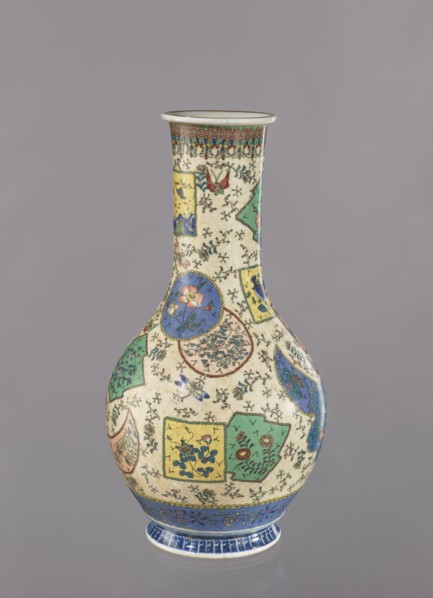 Vase, Japanese, Meiji 1868–1912, ca. 1870–1880; colored porcelain with cloisonné enamel; decorated