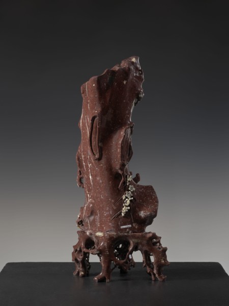 Vase on base, Chinese, Qing 1644–1911, huaniao style, decorated with plum trees, birds and flowers,