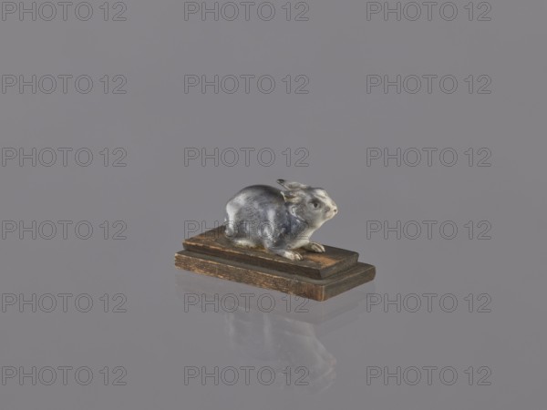 Rabbit, ceramic figurine/sculpture of an animal rabbit, ceramicist, Japanese, Meiji period