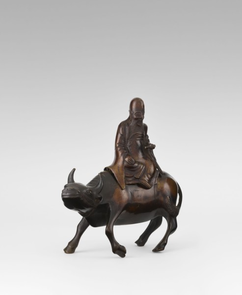 Shoulao on a buffalo — incense burner; creator unknown, Chinese; subject: Shoulao Shouxing seated