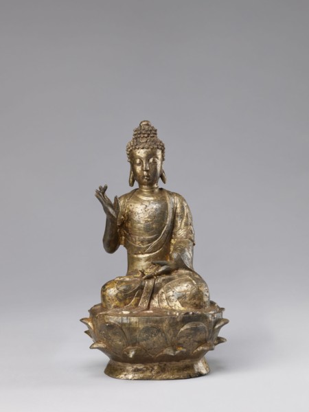 Buddha on a Lotus Throne, Chinese, figurine, Chinese Buddhism, lotus throne iconography, Buddhist