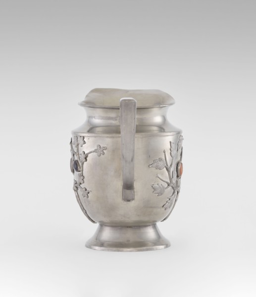 Jug, plant ornament, Chinese, Chinese art, teapot form, fruit ornament, applied plastic decoration: