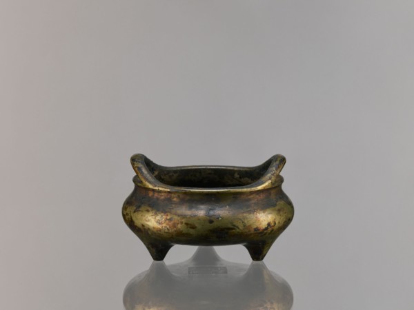 Li-type incense burner, Chinese, ceremonial ritual vessel in Li-type form, Ming style, Qing