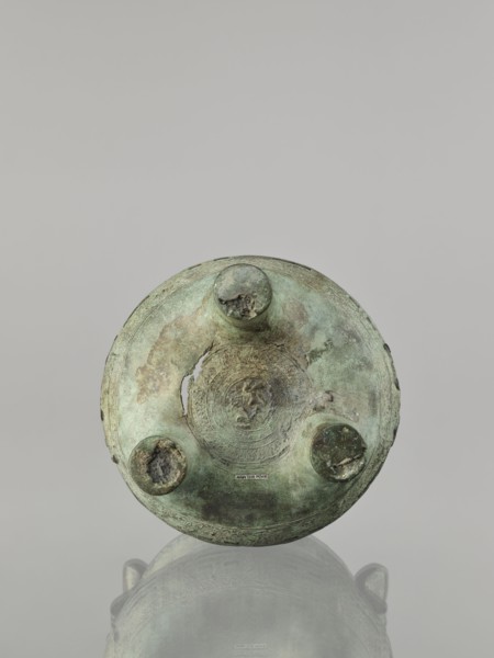 Ding-type incense burner, maker, Chinese; ceremonial vessel; geometric ornament; associated with