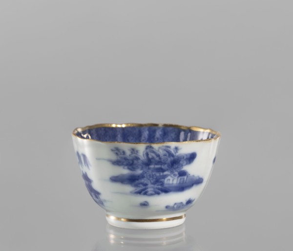 Bowl, ceramics, blue-and-white porcelain, landscape motifs, Qing style, 19th century Qing dynasty,