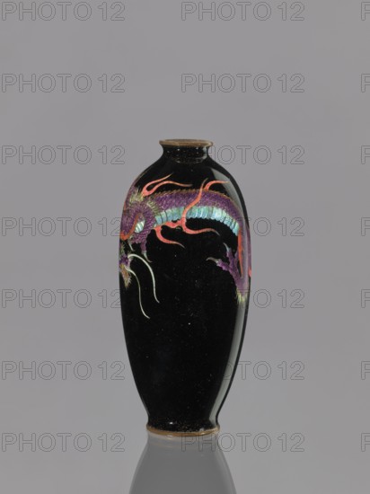 Vase;, Cloisonné enamel on copper. Japanese, Meiji period 1868–1912, 19th/20th century. Motifs: