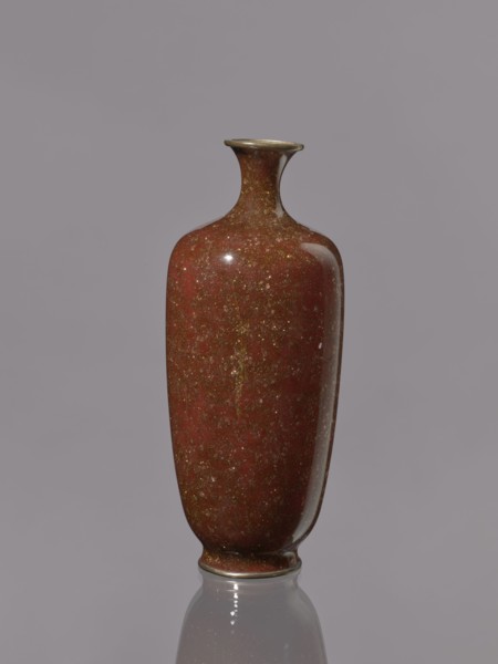 Vase, Meiji period 1868–1912, Japan. Kinseki technique. Vase with a narrow neck flaring at the