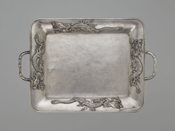 Tray, Japanese art, Japanese culture, dragons, Meiji 1868–1912, Japanese dragon motif, silver,