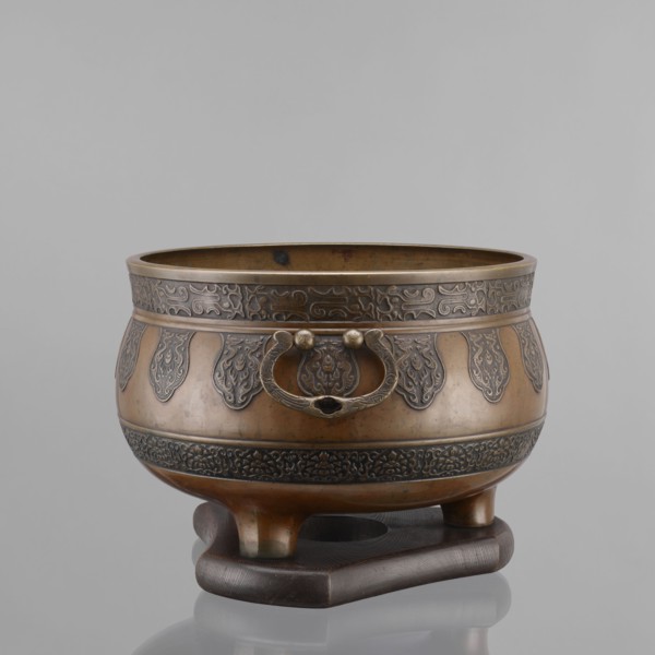 Three-legged incense burner, Tibetan, 19th century, craft; censers, ritual/ceremonial vessel;