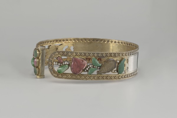 Headband, plant ornament, Chinese, Chinese art, Qing 1644–1911, head ornament, openwork inlaid with