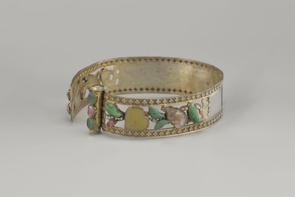 Headband, plant ornament, Chinese, Chinese art, Qing 1644–1911, head ornament, openwork inlaid with