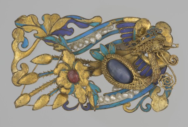 Fragment of a female head ornament, Chinese, Qing dynasty 1644–1911, 19th century. Materials: