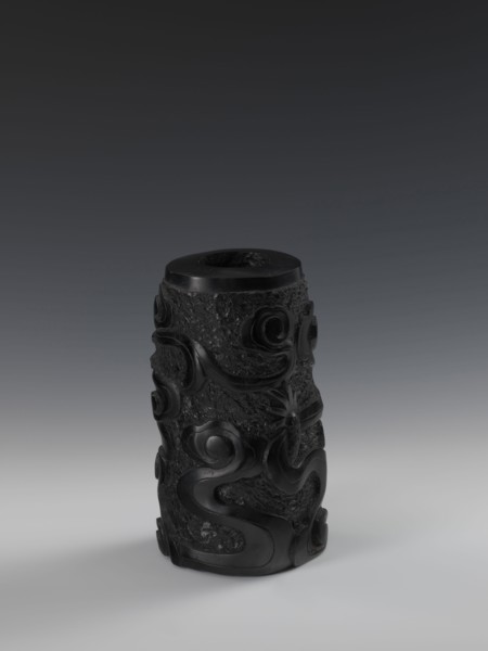 Vase, Chinese, Qing dynasty 1644–1911, 19th century. Bas-relief decoration with dragons iconography