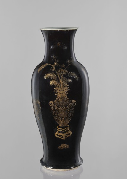 Vase, figural decorations, Chinese, Qing style, figural scenes, ceramics, scenes with a landscape