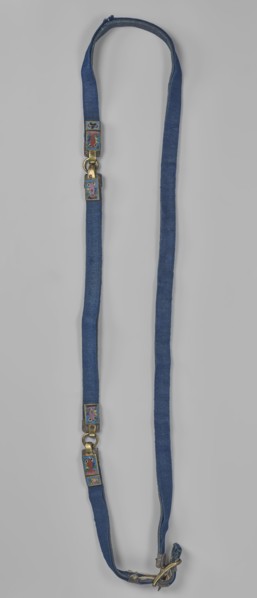 Bridle reins bridle fragment, maker, Chinese; Qing dynasty 1644–1911; cloisonné enamel on copper
