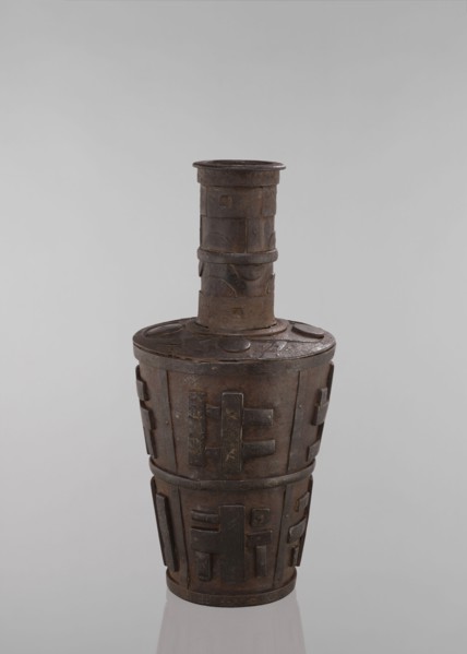 Jug, vessels, Tibetan, vases, meander ornament, symbols, Buddhist art, vessel tapering towards the