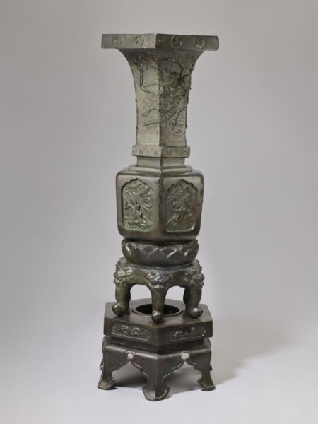 Vase-shaped stove, Chinese art, Chinese culture, unknown provenance; vase-shaped stove decorated