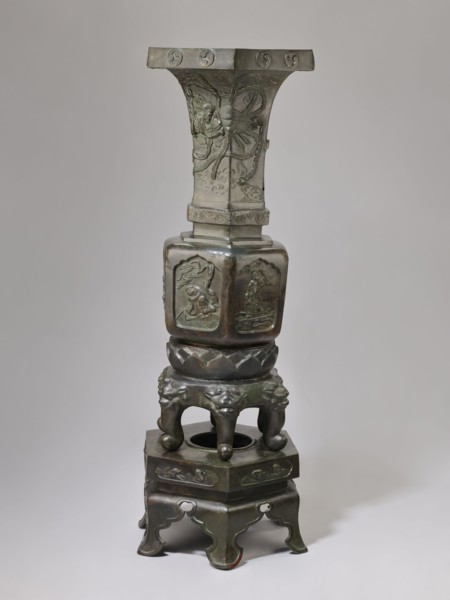 Vase-shaped stove, Chinese art, Chinese culture, unknown provenance; vases; plant ornament; Qing