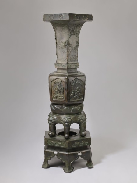 Vase-shaped stove, Chinese art, Chinese culture, unknown provenance; vase-shaped stove decorated