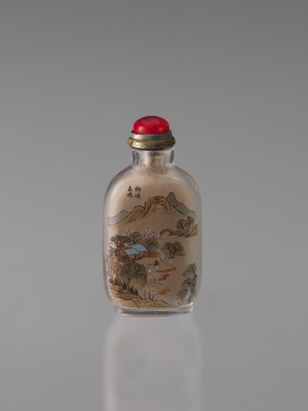 Snuffbox with stopper, Ma Shaoxuan 1869–1939, maker; snuffbox vessel, carved or painted with