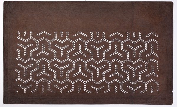 Dyeing stencil ise-katagami with the Bishamonten's armor Bishamon-kikkô motif, chuban format,