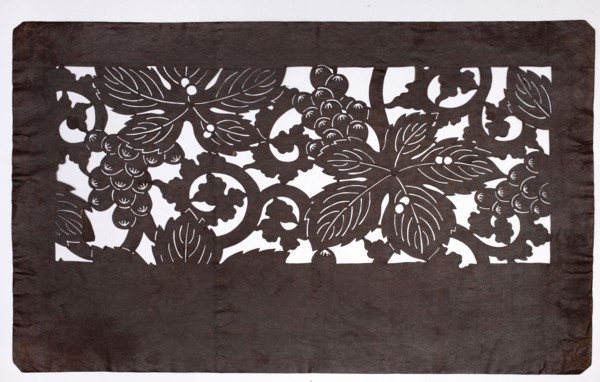 Dyeing stencil katagami with a grape and plant twig motif budô ni karakusa moyô, ise-katagami,