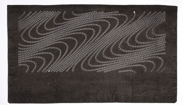 Dyeing stencil katagami with a flowing water motif ryûsui, ise-katagami stencil, chuban format;
