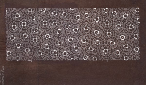 Katagami dyeing stencil with a motif of stylized floral rosettes kawari kamon moyô; ise-katagami