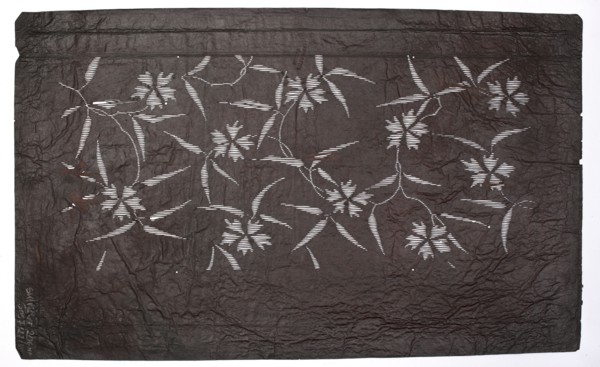 Katagami dyeing stencil; wild carnation pattern; maker, Japanese; Meiji period 1868–1912;