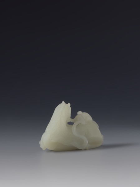 Paperweight - horse and monkey; creator, subject: horse and monkeys; materials/implements: painting