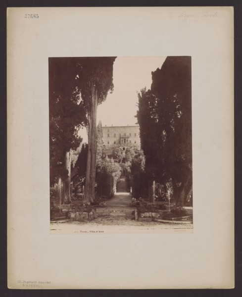 Tivoli. Villa d'Este, general view from the garden; unknown photographer; Anderson Rome;