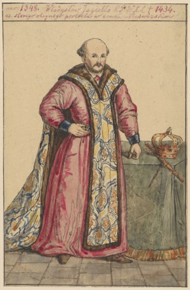 Portrait of King Wladyslaw Jagiello, after a painting at the Niasvizh Castle; draughtsman: