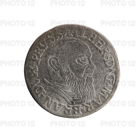 Obv.: Male bust in armour in profile turned to the right; short hair, long beard with sideburns. In