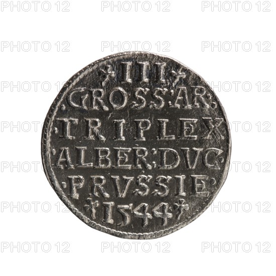 Trojak coin. Maker: Schilling, Maciej; co-creator/publisher: Decjusz, Jost Ludwik fl. 1528–1535 —
